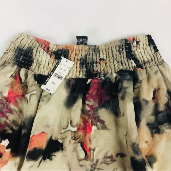 New NY Company Flowy Skirt Watercolor Print Small - Picture 4 of 7